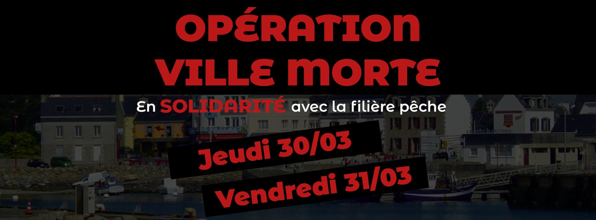 Opération ville morte en solidarité avec la filière pêche