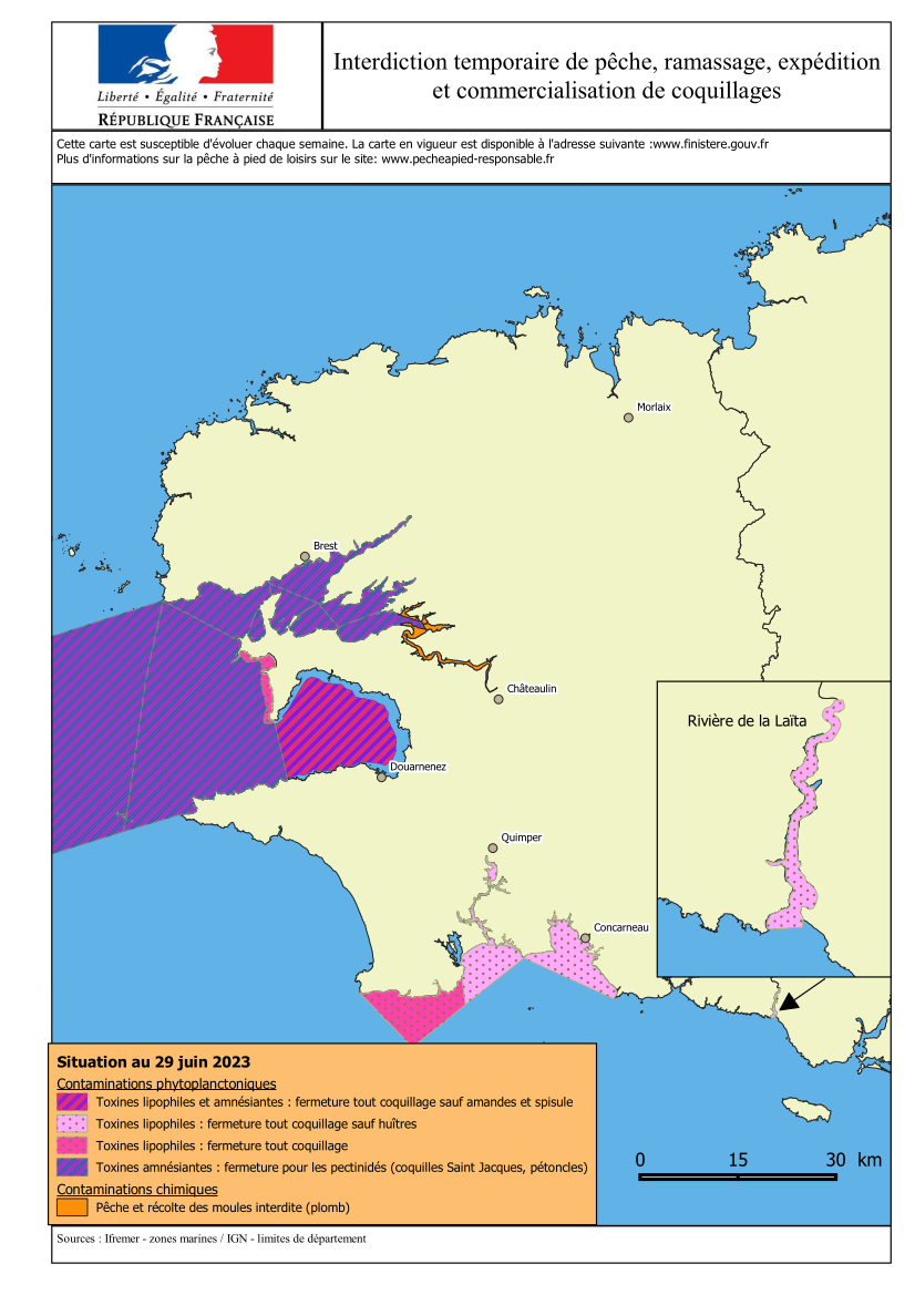 Interdiction temporaires ramassage de tout coquillage