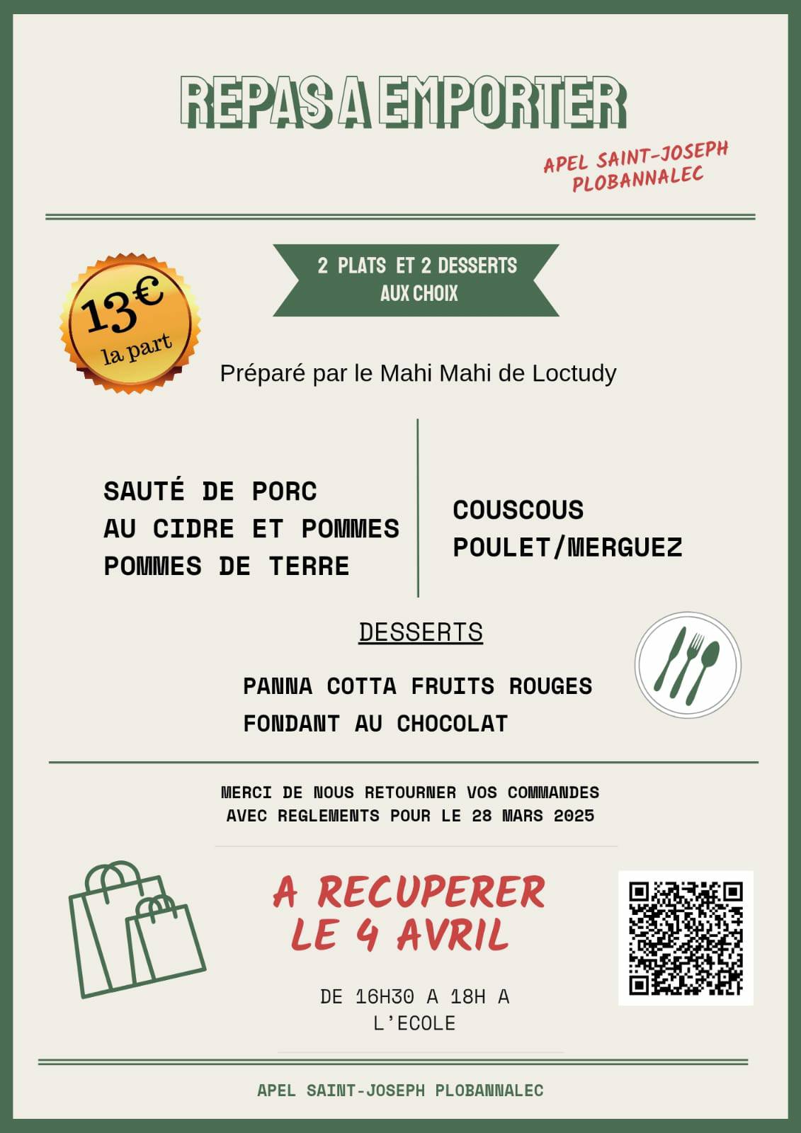 Repas à emporter