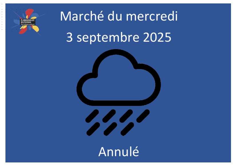 Marché du mercredi 3 septembre annulé