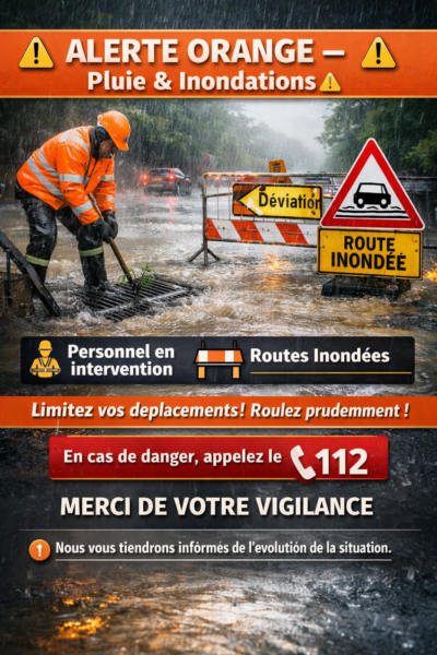 ALERTE ORANGE – Pluie & Inondations