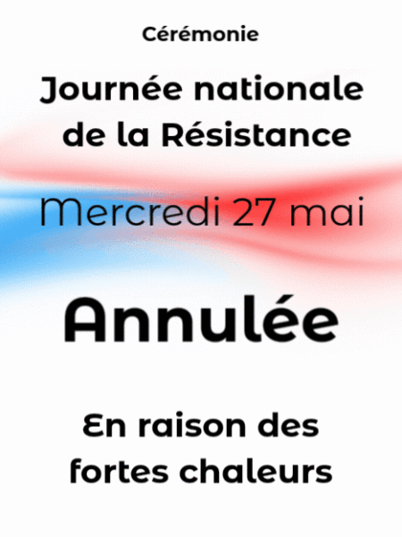 Journée nationale de la Résistance annulée
