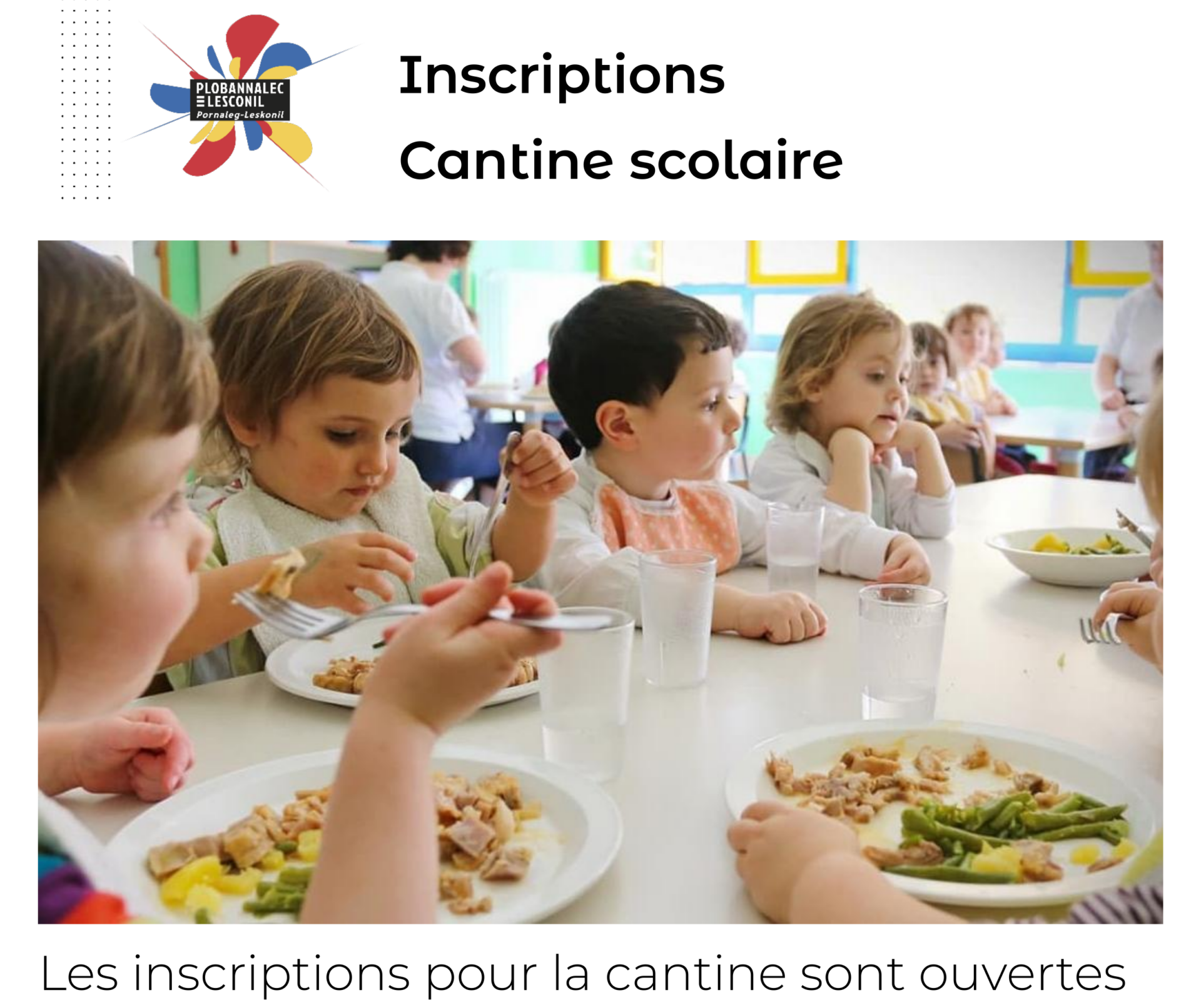 Inscriptions cantine scolaire
